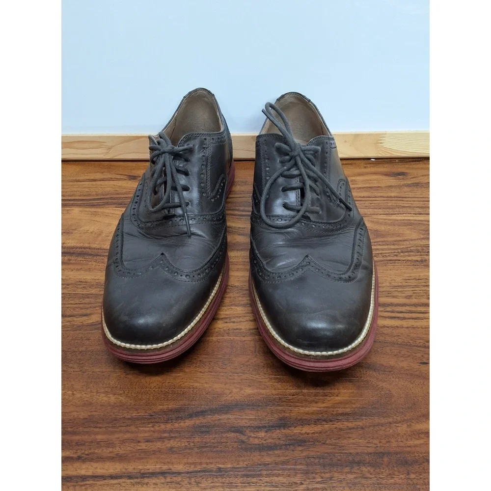 Cole Haan Grand Os Original Wingtip Oxford Shoes Sz 13 Charcoal Gray